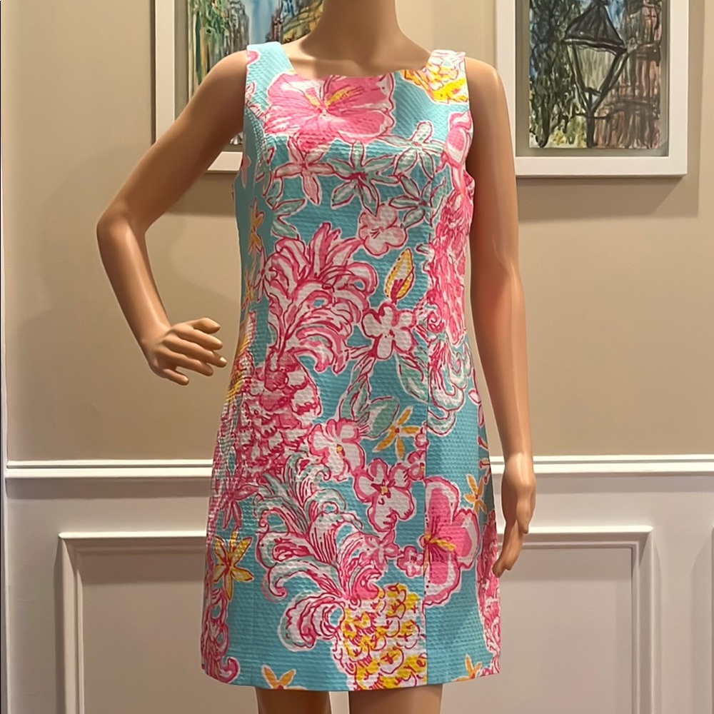 Lilly Pulitzer Pink and Blue Floral Mini Dress